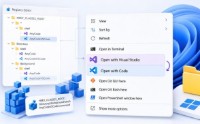 Windows 右键菜单添加 使用VSCode打开,并调整显示顺序