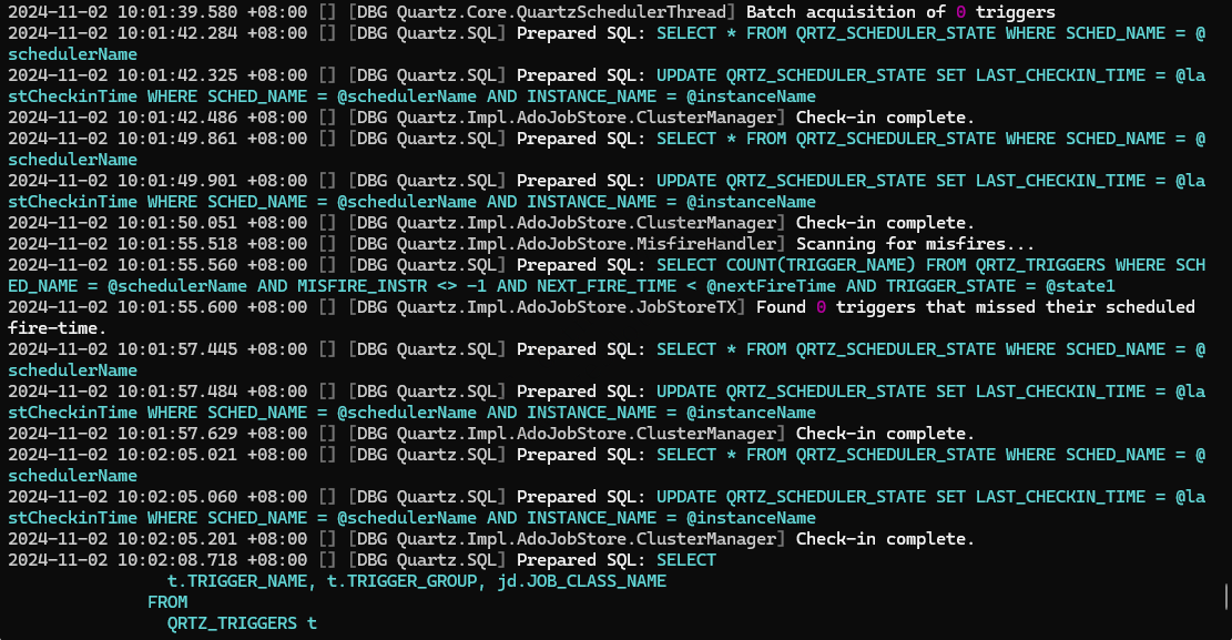 Quartz.NET 日志级别设置