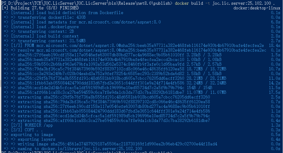 C# .net项目Docker方式部署