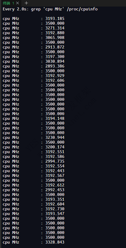linux PVE中实时查看CPU运行频率