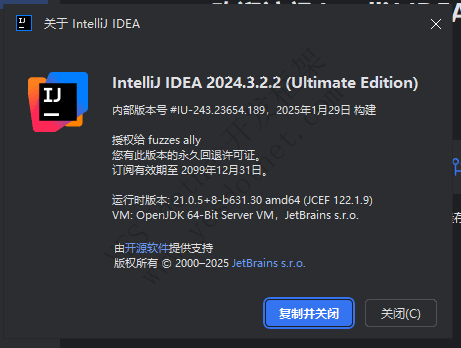 IDEA 2025.2 最新破解版安装教程（附激活码，至2099年~）