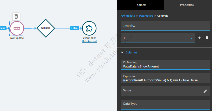 Epicor页面根据不同权限显示不同的表格列