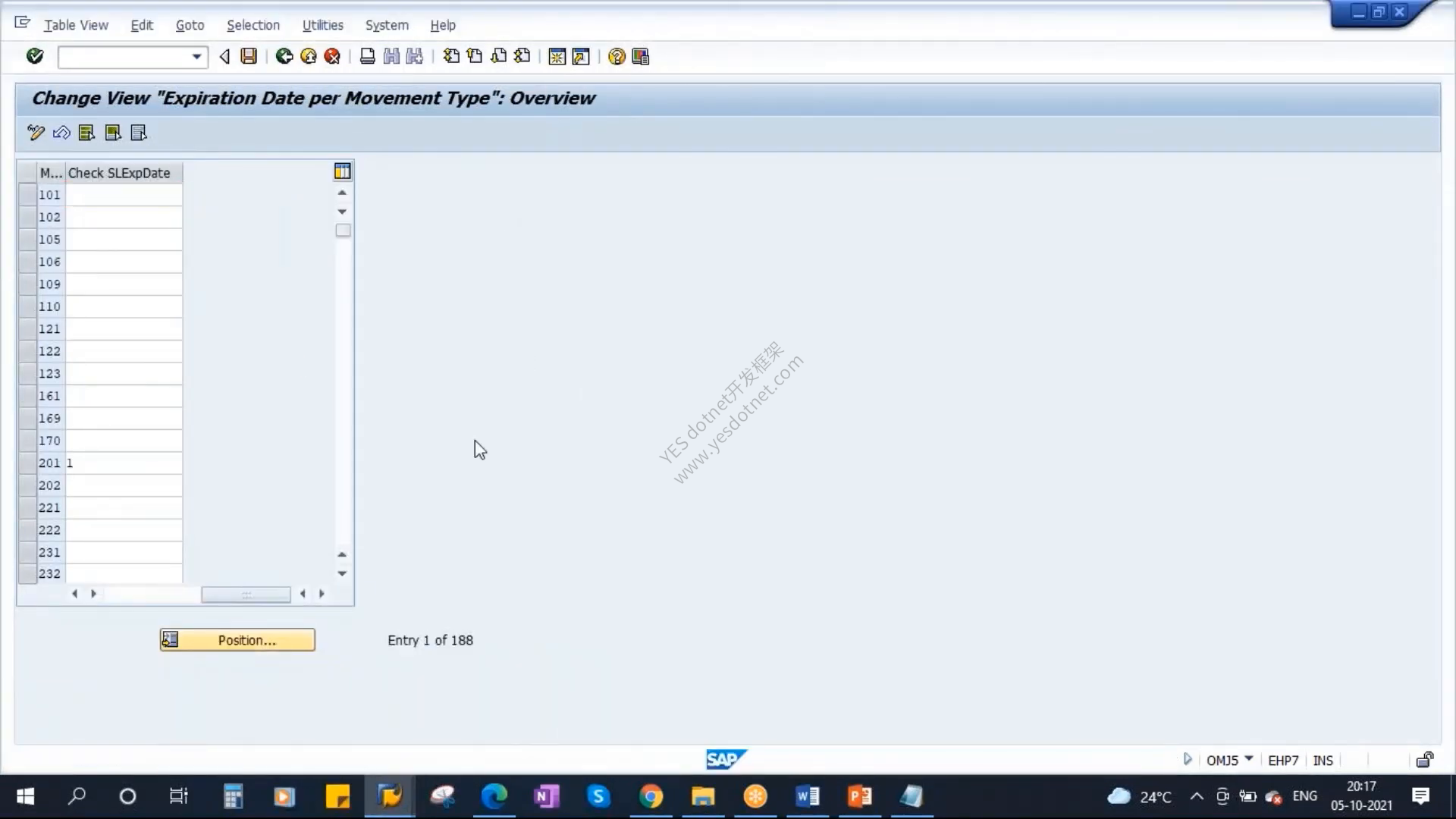 视频中的SAP ERP EHP7 IDES移动类型101到期日检查配置