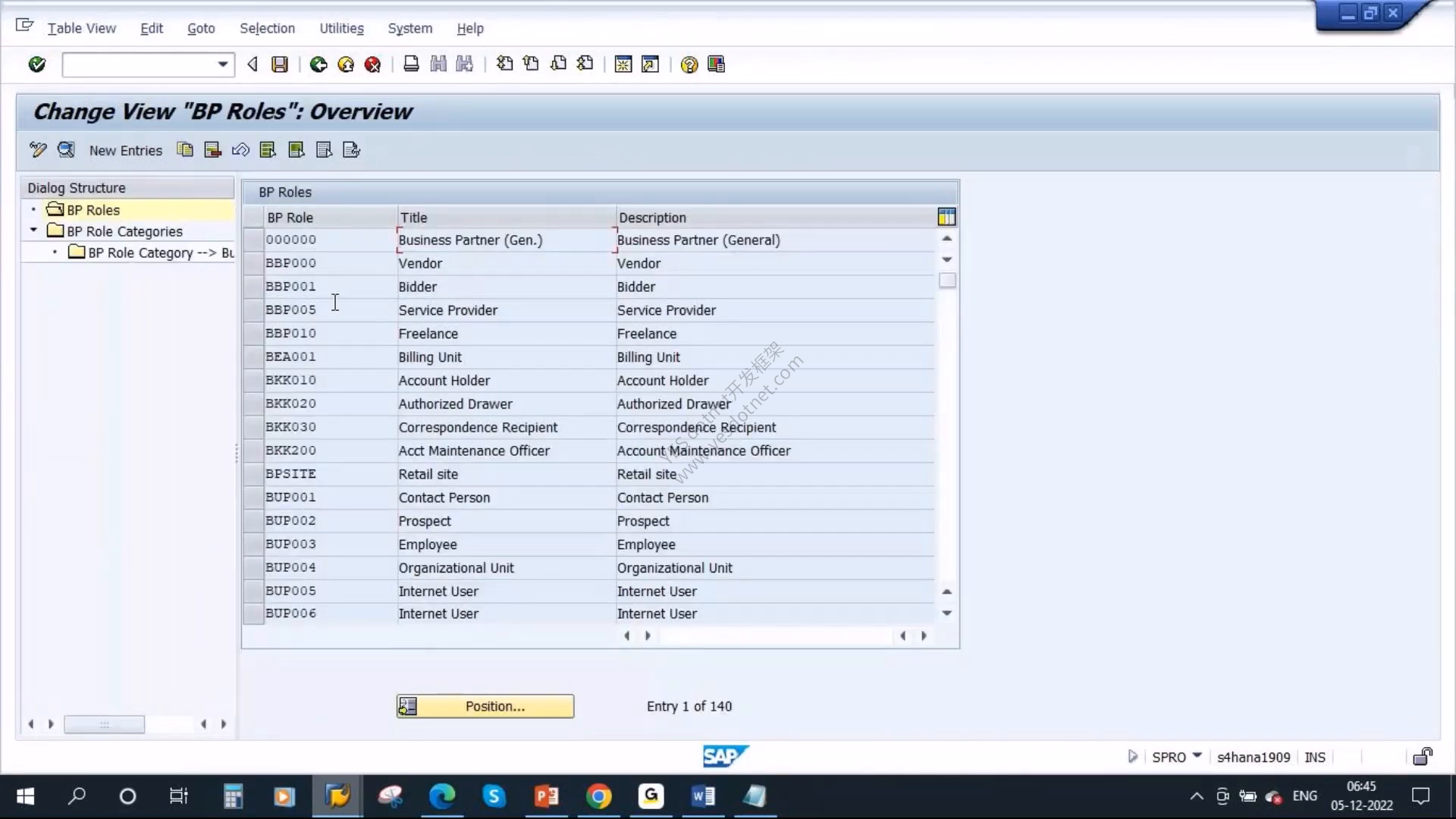 SAP GUI 中 BP Roles 角色总览