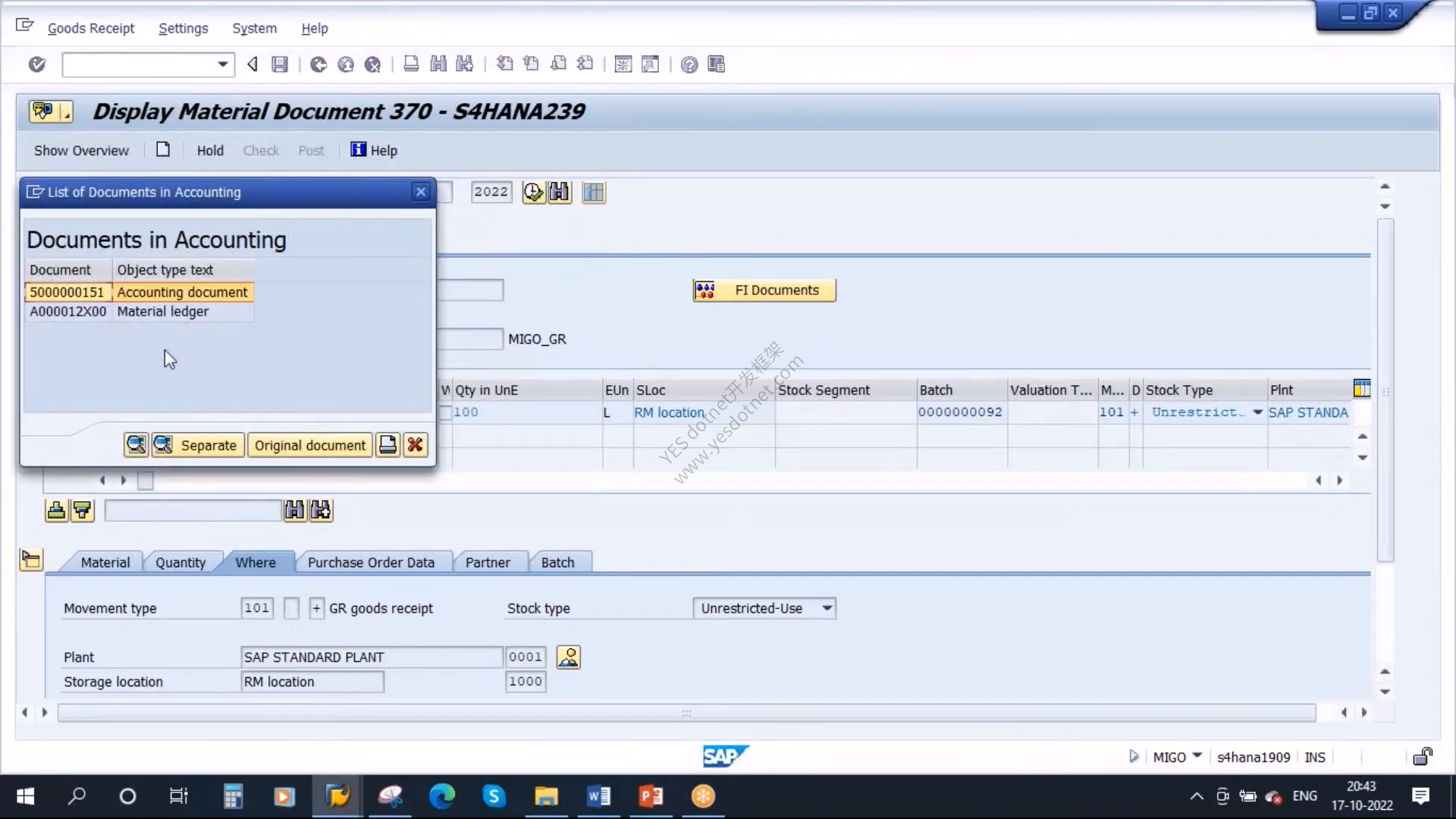 SAP GUI会计凭证5000000151