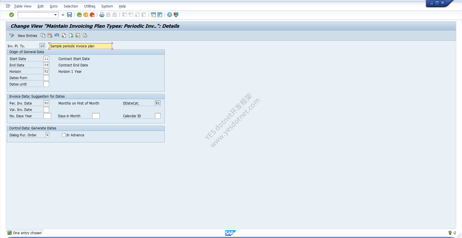 SAP官方练习原图:Maintain Periodic Invoicing Plan Types