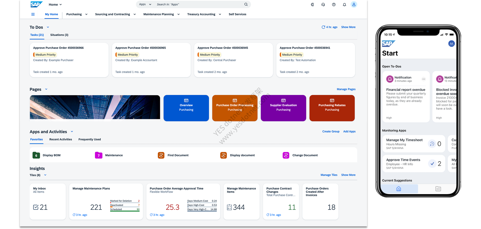 SAP Learning 官方 My Home 与移动端界面