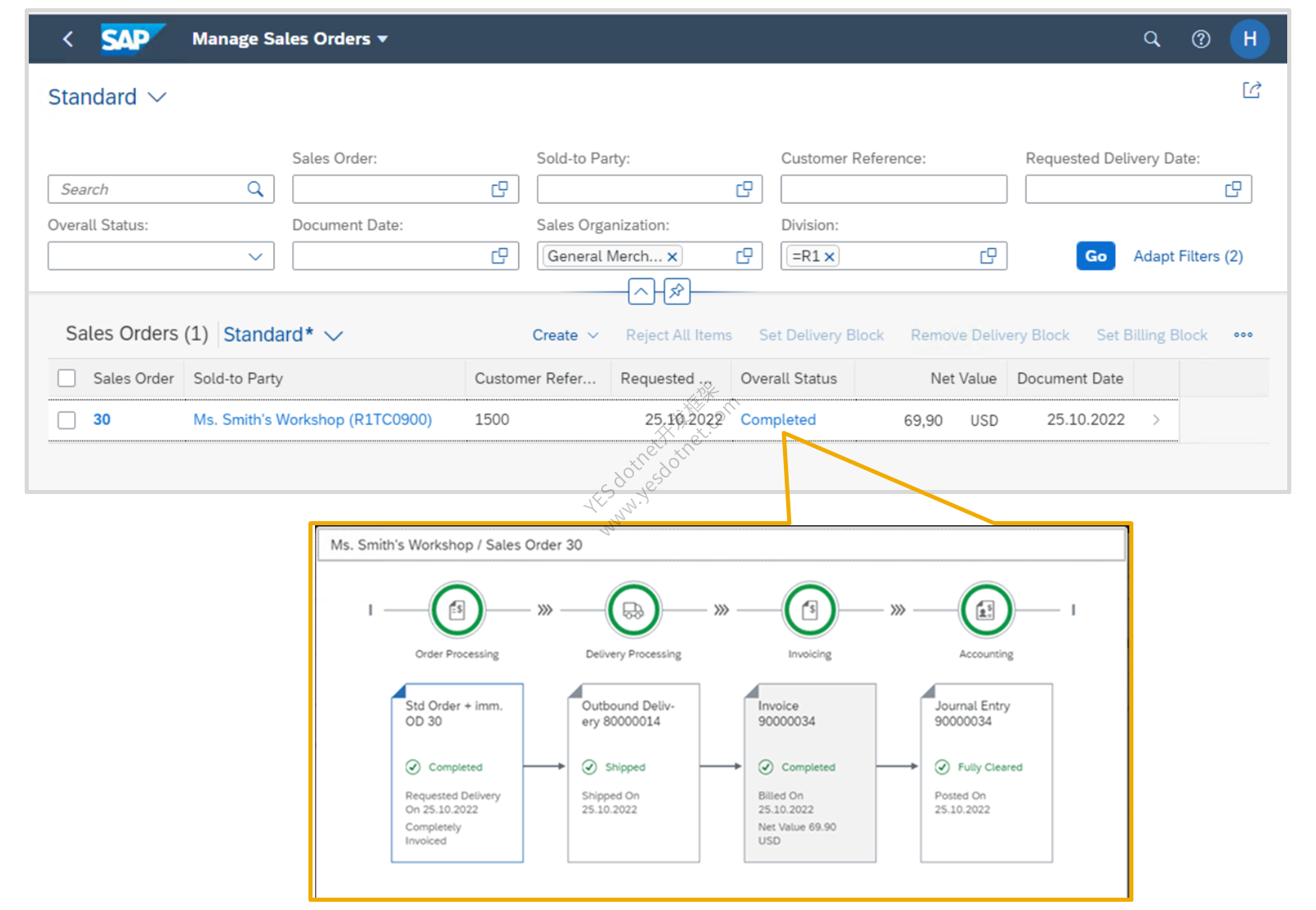 SAP Learning官方Manage Sales Orders与订单到收款单据流